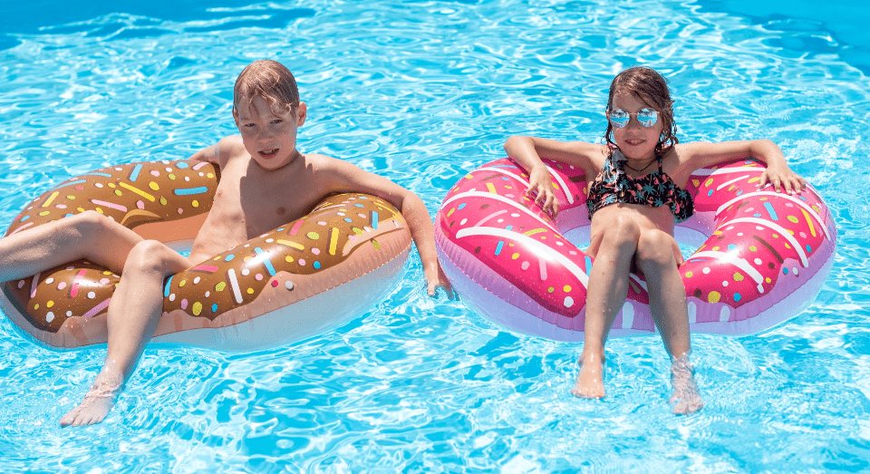 Kids on floats